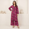 Magenta 2pc Khaddar Women Pakistani Suits Wholesale New York Ready-to-wear 2-piece khaddar suit Premium warm and breathable khaddar fabric Rich magenta color with all-over floral print Elegant cream and black rose pattern Stylish V-neckline with black lace trim Matching printed wide-leg trousers Soft, durable, and comfortable fabric Perfect for winter, casual wear, and office wear Easy-care fabric for everyday use Ideal for retailers, boutiques, and wholesale buyers