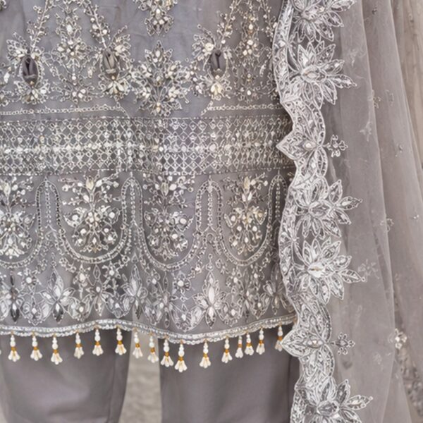 Metallic Grey Chiffon wholesale women pakistani suits new york (2) Metallic Grey Chiffon wholesale women pakistani suits new york