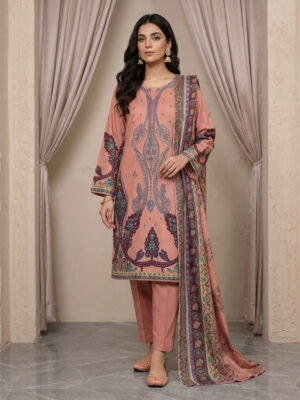 Peach-Pink Pakistani Wholesale Lawn Suit Dress USA