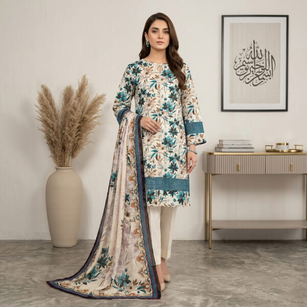 Premium Beige Teal Lawn Suits Wholesale Pakistani in USA Premium Beige Teal Lawn Suits Wholesale Pakistani in USA
