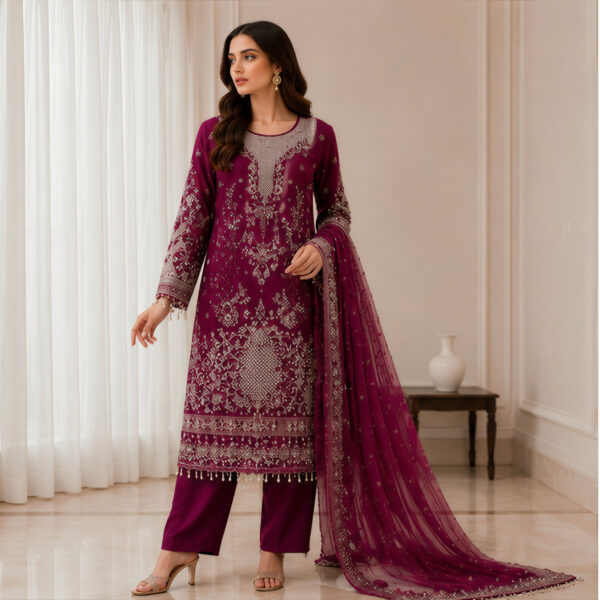 Royal Plum women pakistani suits wholesale new york Royal Plum women pakistani suits wholesale new york