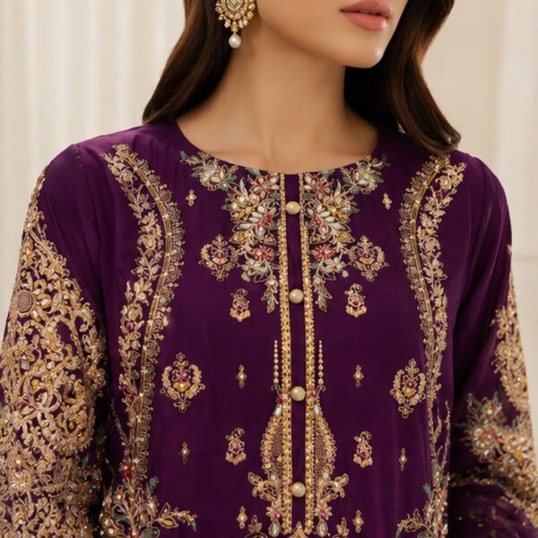 Royal Purple Chiffon wholesale women pakistani suits new york (2) Royal Purple Chiffon wholesale women pakistani suits new york