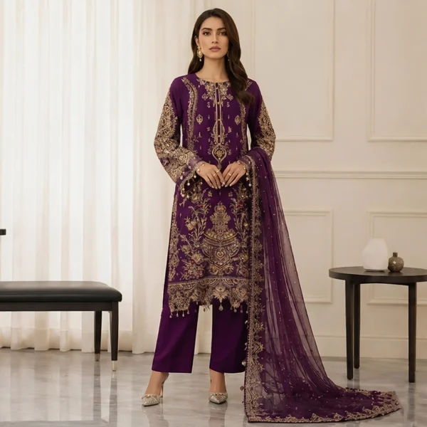 Royal Purple Chiffon wholesale women pakistani suits new york Royal Purple Chiffon wholesale women pakistani suits new york