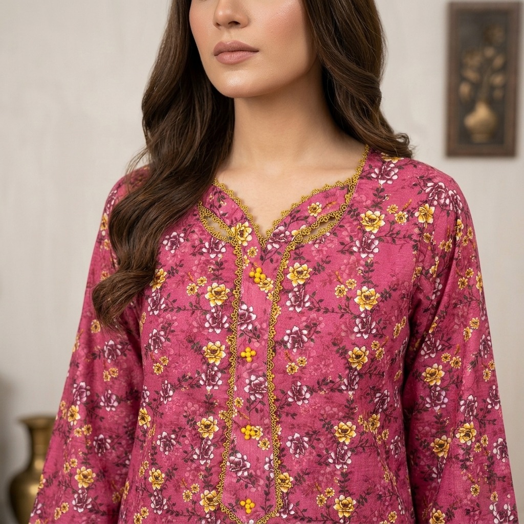 Ruby neckline lawn suits supplier from pakistan