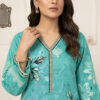 Vibrant Turquoise 2pc Khaddar Women Pakistani Suits Wholesale New York (3) Turquoise 2pc Khaddar Women Pakistani Suits Wholesale New York