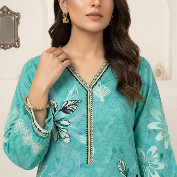 Vibrant Turquoise 2pc Khaddar Women Pakistani Suits Wholesale New York (3) Turquoise 2pc Khaddar Women Pakistani Suits Wholesale New York
