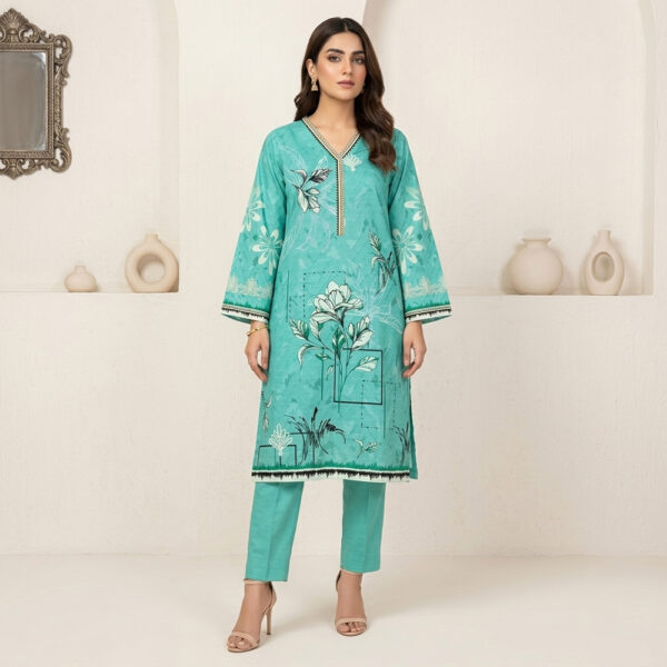 Vibrant Turquoise 2pc Khaddar Women Pakistani Suits Wholesale New York Turquoise 2pc Khaddar Women Pakistani Suits Wholesale New York