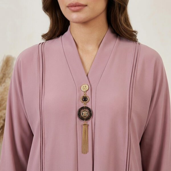 Dusty Rose Wholesale Abaya canada with Gold Tassel Canada (2) Dusty Rose Wholesale Abaya canada with Gold Tassel Canada