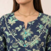 Indigo Blue Floral Printed Wholesale Women Pakistani Suits New York (2) Indigo Blue Floral Printed Wholesale Women Pakistani Suits New York