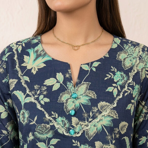 Indigo Blue Floral Printed Wholesale Women Pakistani Suits New York (2) Indigo Blue Floral Printed Wholesale Women Pakistani Suits New York