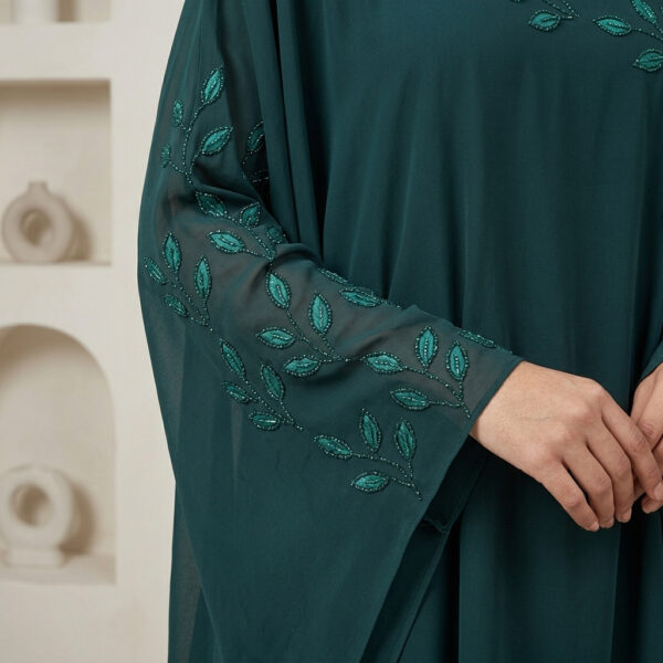 Luxury Emerald Green Wholesale Kaftan Abaya (3) Luxury Emerald Green Wholesale Kaftan Abaya canada