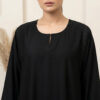 Luxury Jet Black Beaded Detailed Wholesale Abaya USA (2) Luxury Jet Black Beaded Detailed Wholesale Abaya USA