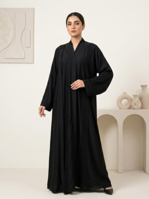 Luxury Jet Black Nida Wholesale Abaya with Pleating Details canada Luxury Jet Black Nida Wholesale Abaya with Pleating Details canada
