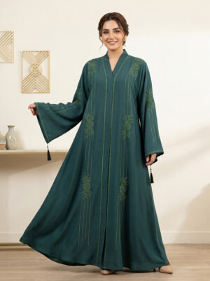 Luxury Teal Green Beaded Teal Wholesale Abaya canada Luxury Teal Green Beaded Teal Wholesale Abaya canada