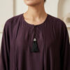 Modest Pleated Deep Plum Wholesale Abaya USA (2) Modest Pleated Deep Plum Wholesale Abaya USA