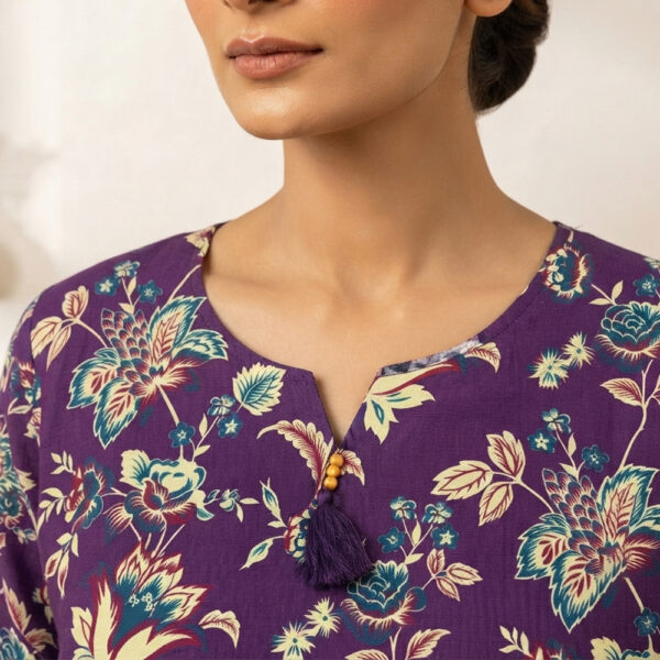 Purple Floral Printed Wholesale Women Pakistani Suits New York (2) Purple Floral Printed Wholesale Women Pakistani Suits New York