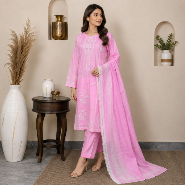 Baby pink wholesale lawn suits US (2) Baby pink wholesale lawn suits US
