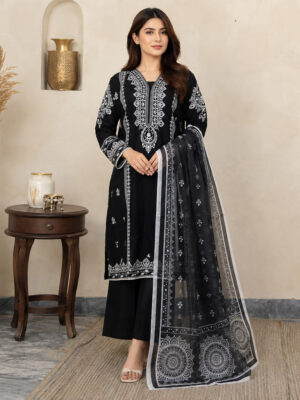 Black stitched wholesale lawn suit