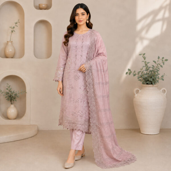 Light Pink stitched wholesale lawn suit Light Pink stitched wholesale lawn suit