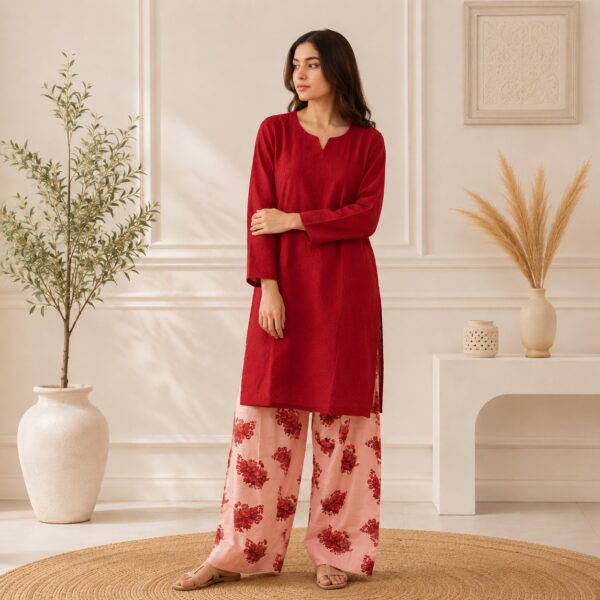 Maroon Light Peach Contrast pakistani chikankari suits wholesale Us (2) Maroon Light Peach Contrast Pakistani Chikankari Suits Wholesale US