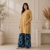 Mustard Yellow Navy Blue Contrast pakistani chikankari suit US (2) Mustard Yellow Navy Blue Contrast pakistani chikankari suit US