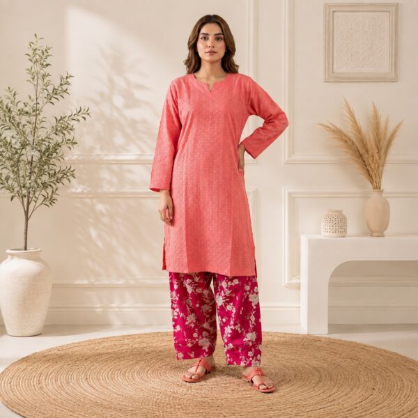Pink Deep Magenta Contrast pakistani chikankari wholesale Us (2) Pink Deep Magenta Contrast pakistani chikankari wholesale US