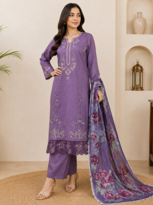 Light Purple Stitched Wholesale Lawn Suit Light Purple Stitched Wholesale Lawn Suit