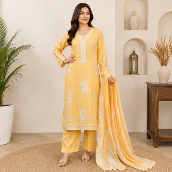 Yellow wholesale lawn suits (2) Yellow wholesale lawn suits