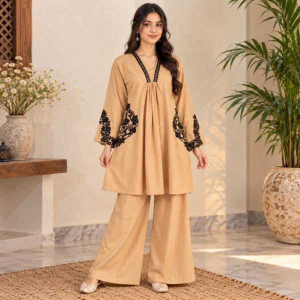 Begie Pakistani Dhanak Suit Begie Pakistani Dhanak Suit