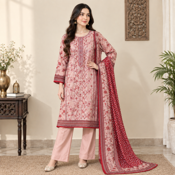 Dusty Pink Pakistani Linen Suit (2) Dusty Pink Pakistani Linen Suit