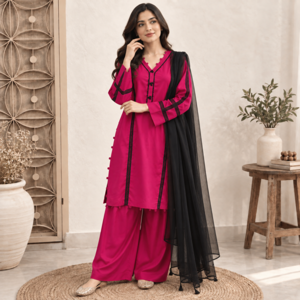 Magenta Wholesale Pakistani Linen Suit Magenta Wholesale Pakistani Linen Suit