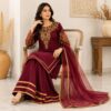 Mahroon pakistani chiffon suits wholesale (2) Mahroon pakistani chiffon suits wholesale