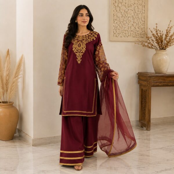 Mahroon pakistani chiffon suits wholesale Mahroon pakistani chiffon suits wholesale