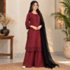 Maroon 3 Piece Pakistani Dhanak Suit Maroon 3 Piece Pakistani Dhanak Suit