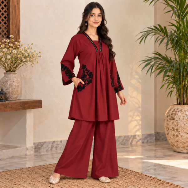 Maroon Wholesale Pakistani Dhanak Suit Maroon Wholesale Pakistani Dhanak Suit
