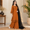 Mustard 3 Piece Dhanak Suit USA Mustard 3 Piece Dhanak Suit USA
