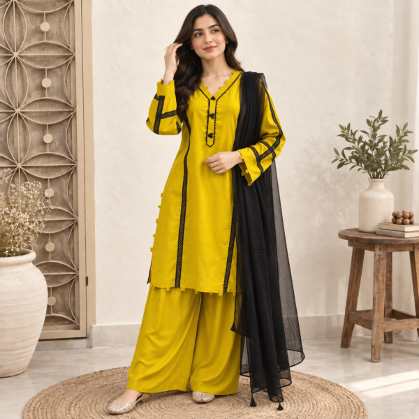 Mustard Pakistani Linen Suit USA Mustard Pakistani Linen Suit USA