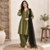 Olive Green Pakistani Linen Suit USA Olive Green Pakistani Linen Suit USA