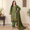 Olive Green Pakistani Linen Suit (2) Olive Green Pakistani Linen Suit