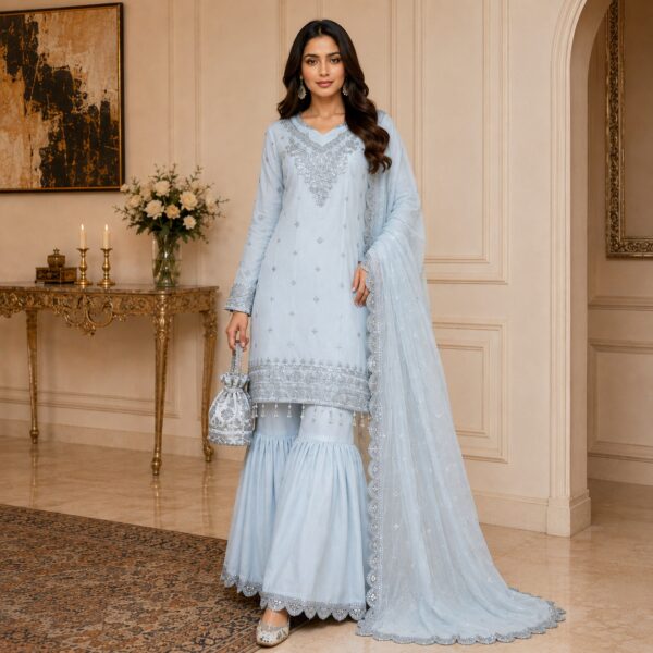 Powder Blue chiffon suits wholesale Powder Blue chiffon suits wholesale