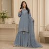 Slate Grey pakistani chiffon suits us (2) Slate Grey pakistani chiffon suits us