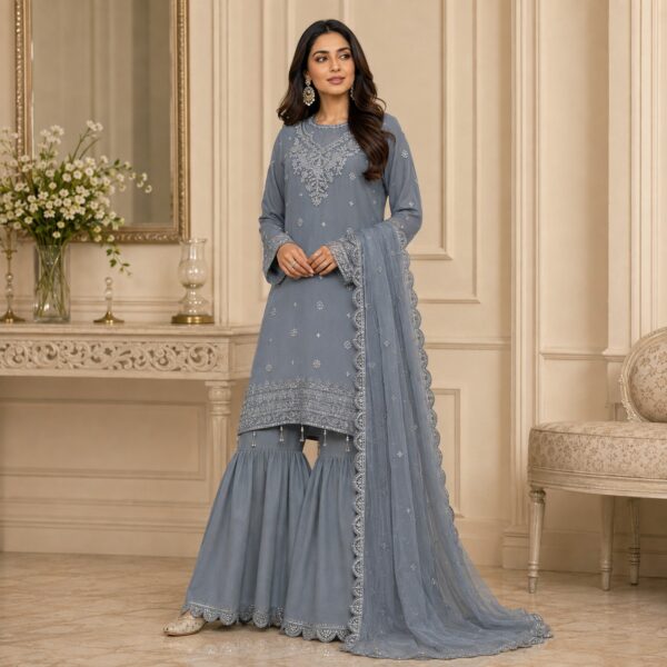 Slate Grey pakistani chiffon suits us Slate Grey pakistani chiffon suits us