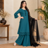 Teal 3 Piece Dhanak Pakistani Suit USA Teal 3 Piece Dhanak Pakistani Suit USA