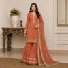 Terracotta pakistani chiffon suit usa (2) Terracotta Pakistani Chiffon Suit US