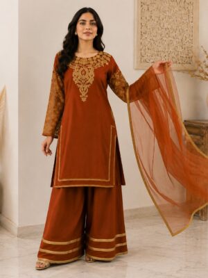 Terracotta Pakistani Chiffon Suits US