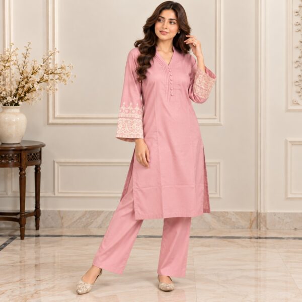 Baby Pink Pakistani Dhanak Suit (2) Baby Pink Pakistani Dhanak Suit