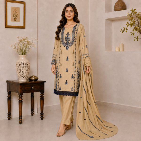Beigedhanak suit pakistani usa wholesale Beige Dhanak Suit Pakistani USA Wholesale