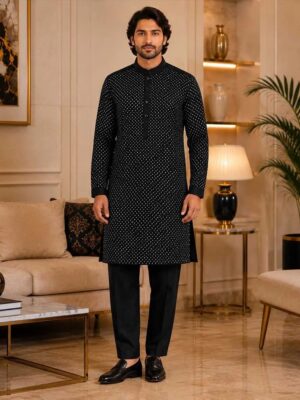 Black Kurta Pajama For Wedding Guest Black Kurta Pajama For Wedding Guest