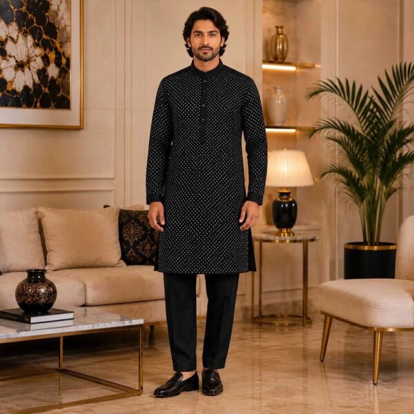 Black Kurta Pajama For Wedding Guest Black Kurta Pajama For Wedding Guest