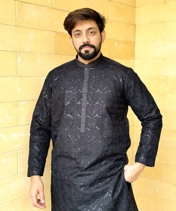 Black Wholesale Kurta Pajama For Wedding (2) Black Wholesale Kurta Pajama For Wedding